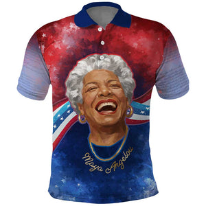 Maya Angelou Polo Shirt Inspirational Life Mission Quote Celebration of Joy Passion and Compassion - African Pride