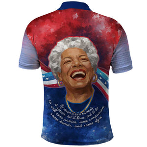 Maya Angelou Polo Shirt Inspirational Life Mission Quote Celebration of Joy Passion and Compassion - African Pride