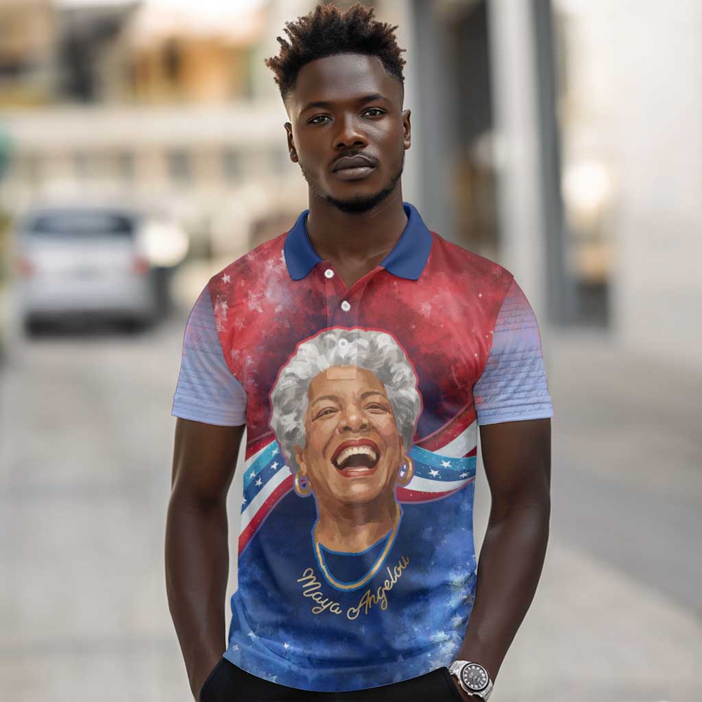Maya Angelou Polo Shirt Inspirational Life Mission Quote Celebration of Joy Passion and Compassion - African Pride