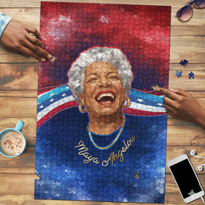 Maya Angelou Puzzle Inspirational Life Mission Quote Celebration of Joy Passion and Compassion - African Pride