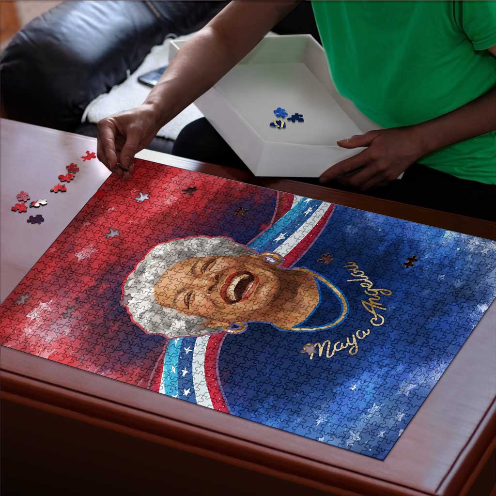 Maya Angelou Puzzle Inspirational Life Mission Quote Celebration of Joy Passion and Compassion - African Pride