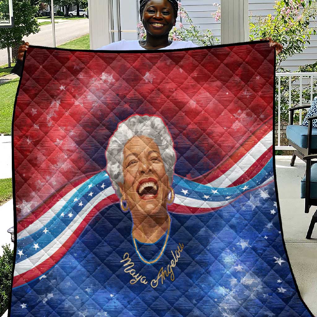 Maya Angelou Quilt Inspirational Life Mission Quote Celebration of Joy Passion and Compassion - African Pride