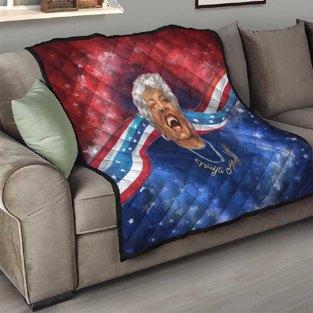 Maya Angelou Quilt Inspirational Life Mission Quote Celebration of Joy Passion and Compassion - African Pride