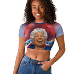 Maya Angelou Raglan Cropped T shirt Inspirational Life Mission Quote Celebration of Joy Passion and Compassion - African Pride