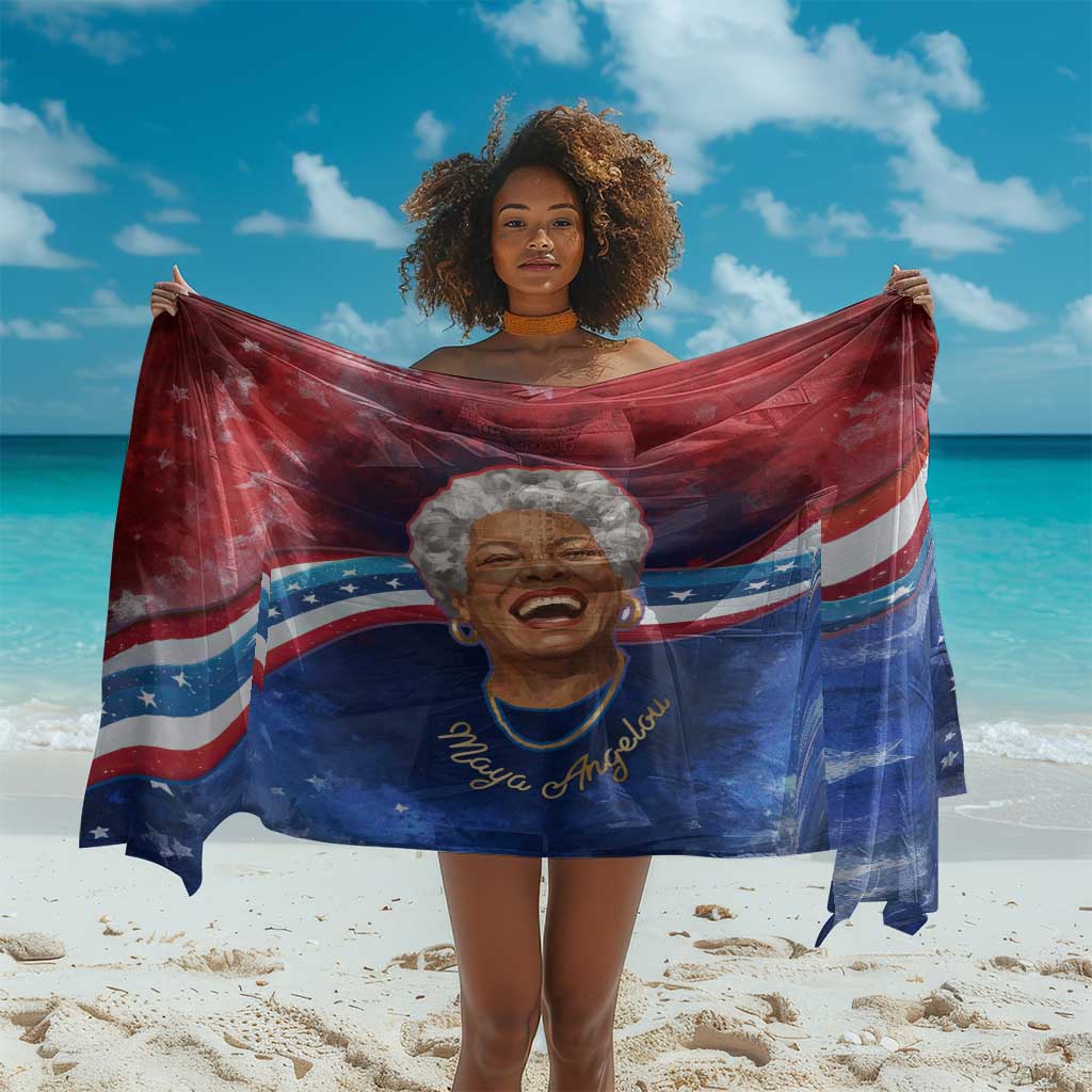 Maya Angelou Sarong Inspirational Life Mission Quote Celebration of Joy Passion and Compassion - African Pride