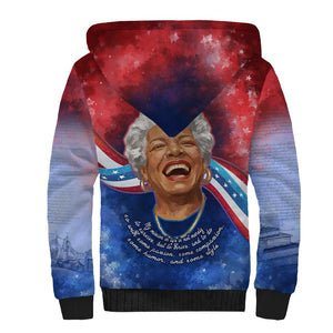 Maya Angelou Sherpa Hoodie Inspirational Life Mission Quote Celebration of Joy Passion and Compassion - African Pride