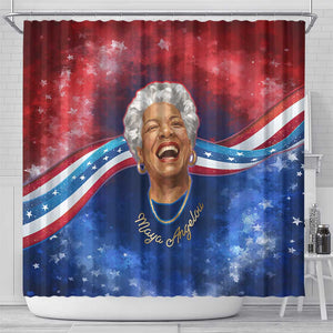 Maya Angelou Shower Curtain Inspirational Life Mission Quote Celebration of Joy Passion and Compassion - African Pride