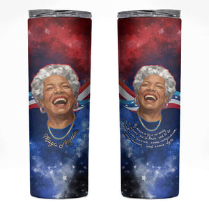 Maya Angelou Skinny Tumbler Inspirational Life Mission Quote Celebration of Joy Passion and Compassion - African Pride