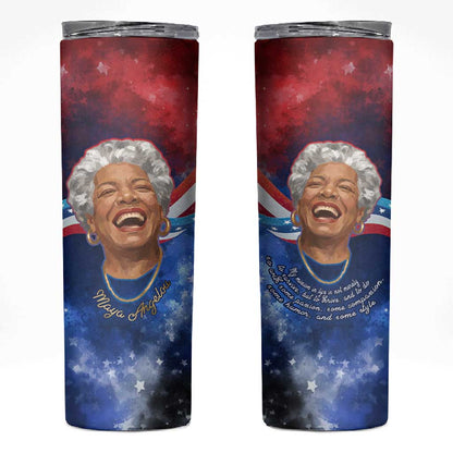 Maya Angelou Skinny Tumbler Inspirational Life Mission Quote Celebration of Joy Passion and Compassion - African Pride
