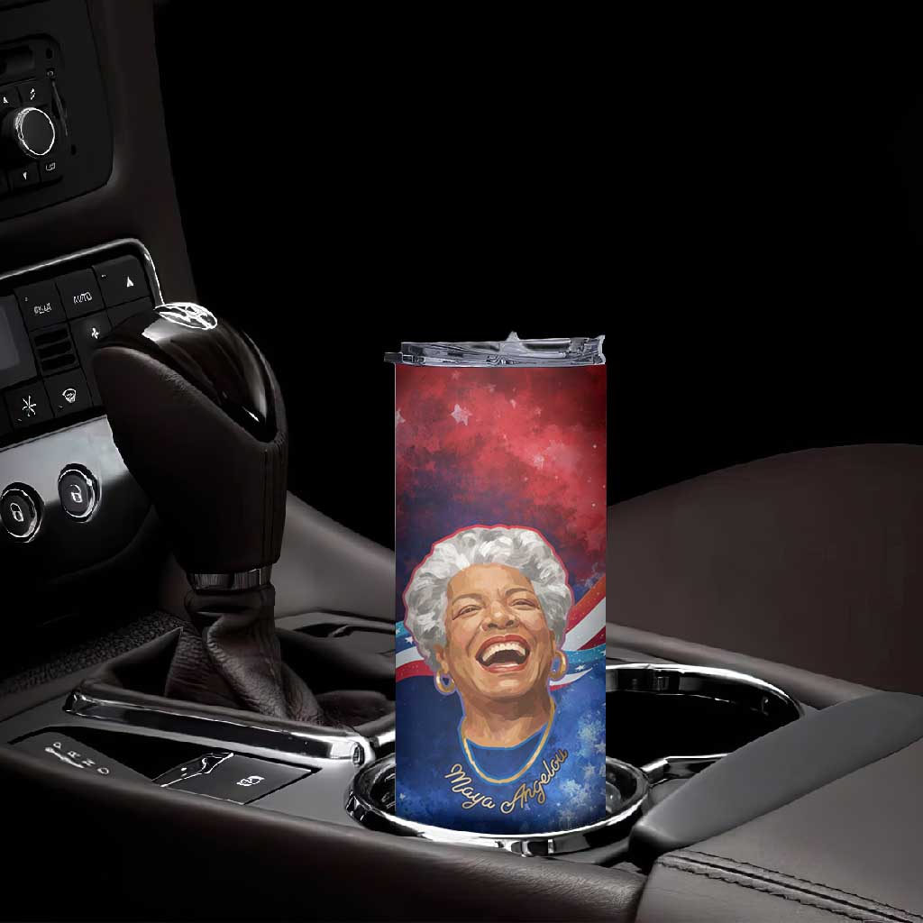 Maya Angelou Skinny Tumbler Inspirational Life Mission Quote Celebration of Joy Passion and Compassion - African Pride
