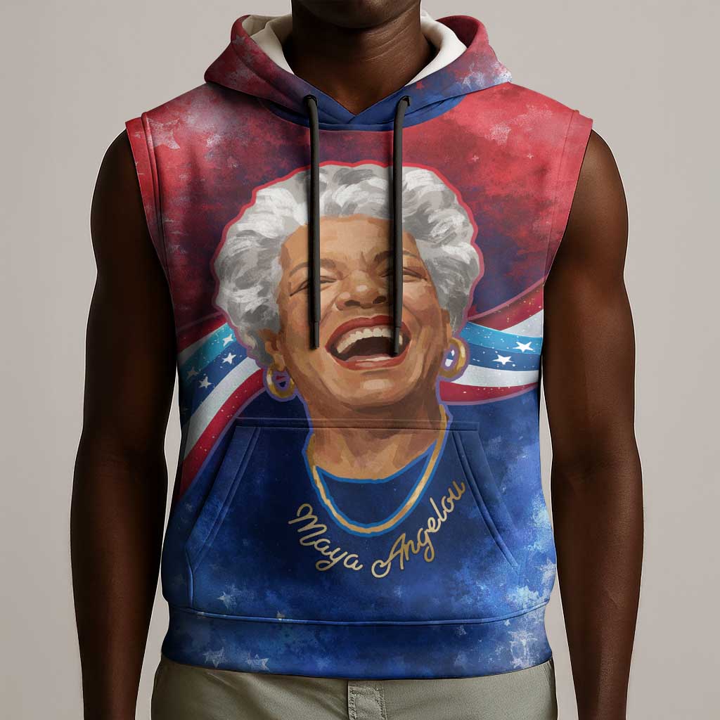 Maya Angelou Sleeveless Hoodie Inspirational Life Mission Quote Celebration of Joy Passion and Compassion - African Pride