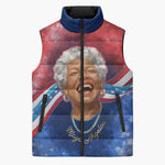 Maya Angelou Sleeveless Puffer Jacket Inspirational Life Mission Quote Celebration of Joy Passion and Compassion - African Pride