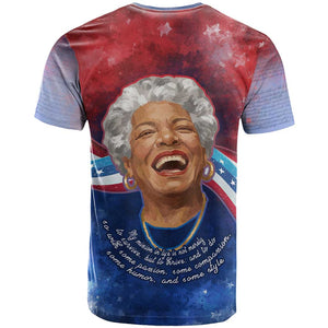 Maya Angelou T shirt Inspirational Life Mission Quote Celebration of Joy Passion and Compassion - African Pride