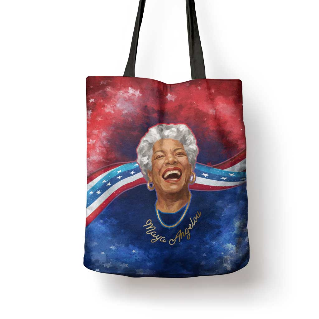 Maya Angelou Tote Bag Inspirational Life Mission Quote Celebration of Joy Passion and Compassion - African Pride