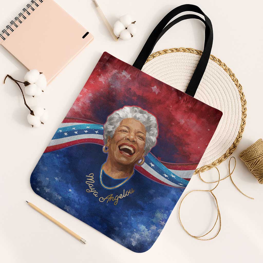 Maya Angelou Tote Bag Inspirational Life Mission Quote Celebration of Joy Passion and Compassion - African Pride