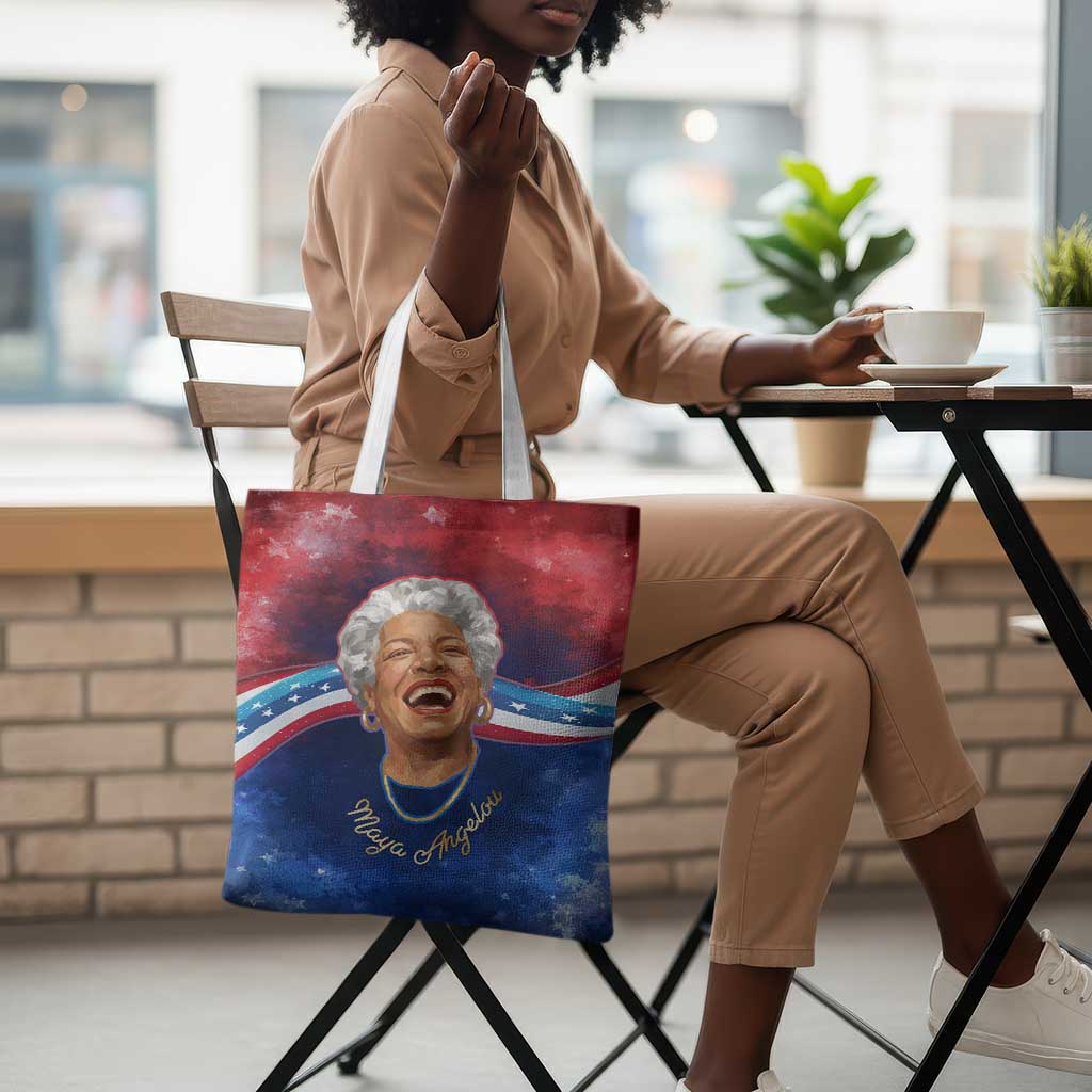Maya Angelou Tote Bag Inspirational Life Mission Quote Celebration of Joy Passion and Compassion - African Pride