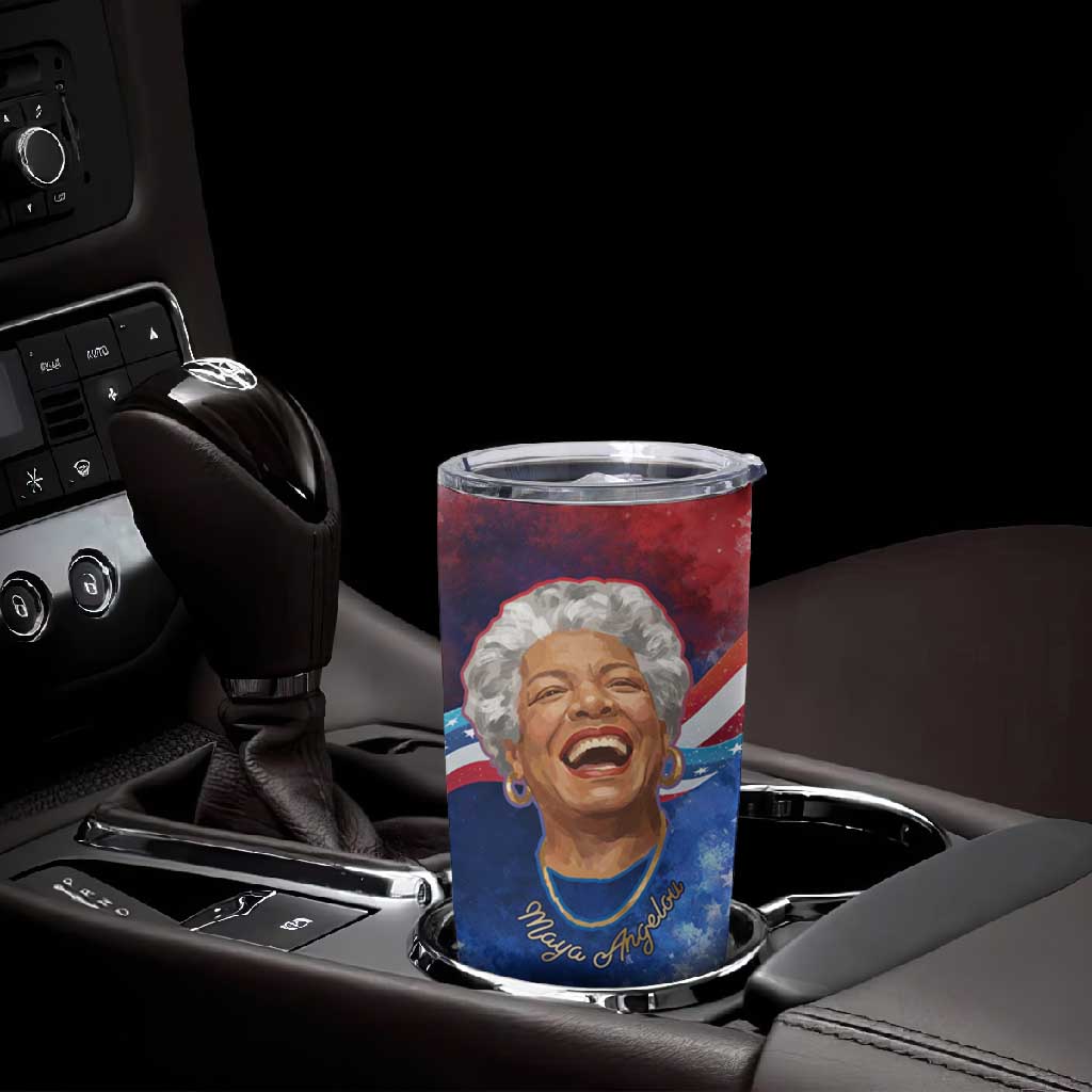 Maya Angelou Tumbler Cup Inspirational Life Mission Quote Celebration of Joy Passion and Compassion - African Pride