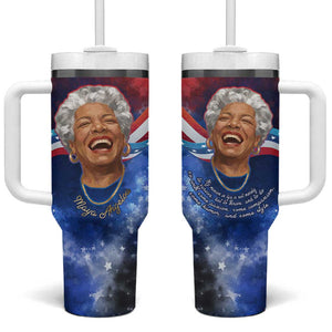 Maya Angelou Tumbler With Handle Inspirational Life Mission Quote Celebration of Joy Passion and Compassion - African Pride