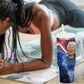 Maya Angelou Tumbler With Handle Inspirational Life Mission Quote Celebration of Joy Passion and Compassion - African Pride
