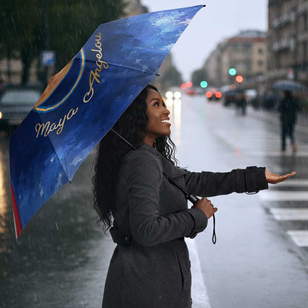 Maya Angelou Umbrella Inspirational Life Mission Quote Celebration of Joy Passion and Compassion - African Pride