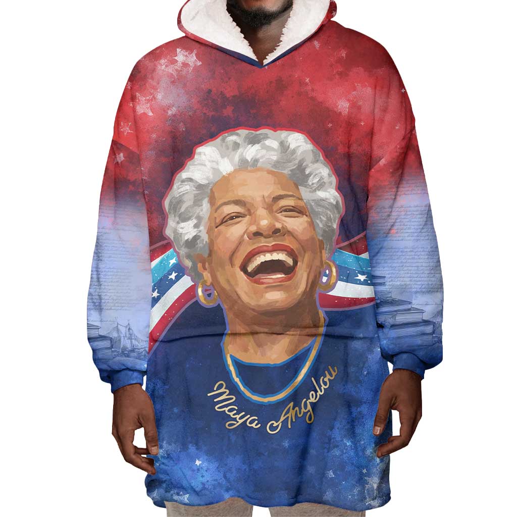 Maya Angelou Wearable Blanket Hoodie Inspirational Life Mission Quote Celebration of Joy Passion and Compassion - African Pride