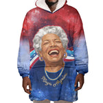 Maya Angelou Wearable Blanket Hoodie Inspirational Life Mission Quote Celebration of Joy Passion and Compassion - African Pride