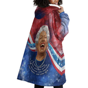 Maya Angelou Wearable Blanket Hoodie Inspirational Life Mission Quote Celebration of Joy Passion and Compassion - African Pride