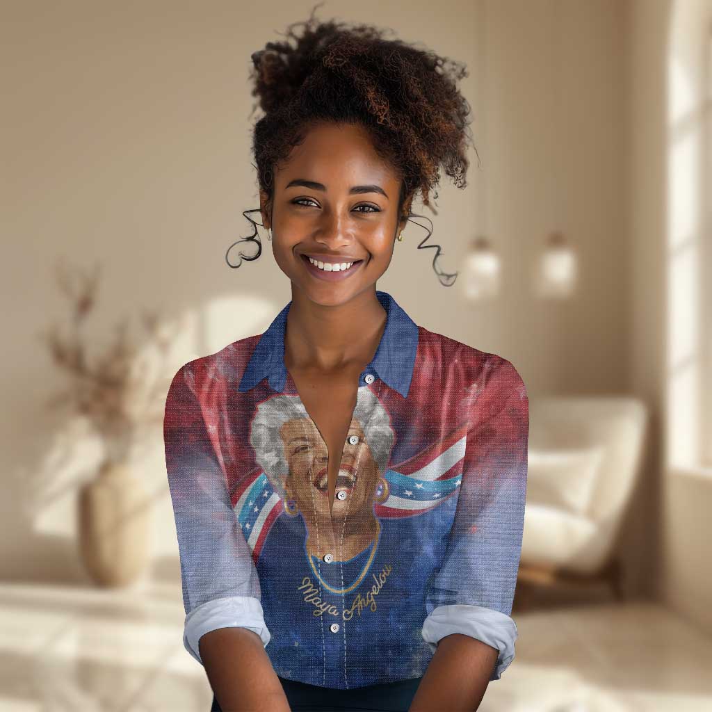 Maya Angelou Women Casual Shirt Inspirational Life Mission Quote Celebration of Joy Passion and Compassion - African Pride