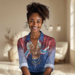 Maya Angelou Women Casual Shirt Inspirational Life Mission Quote Celebration of Joy Passion and Compassion - African Pride