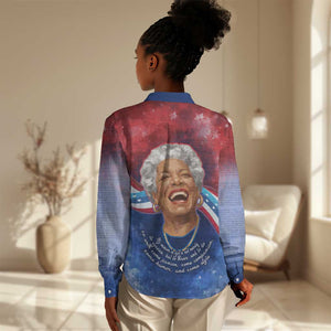 Maya Angelou Women Casual Shirt Inspirational Life Mission Quote Celebration of Joy Passion and Compassion - African Pride