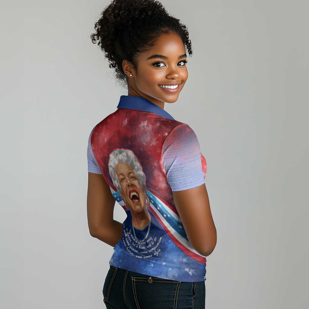 Maya Angelou Women Polo Shirt Inspirational Life Mission Quote Celebration of Joy Passion and Compassion - African Pride