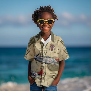 Double V Campaign Tuskegee Airmen Kid Hawaiian Shirt Vintage Military Aviation P-51 Mustang World War II Art