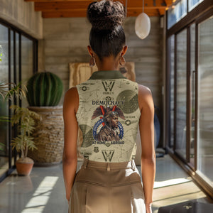 Double V Campaign Tuskegee Airmen Women Sleeveless Polo Shirt Vintage Military Aviation P-51 Mustang World War II Art