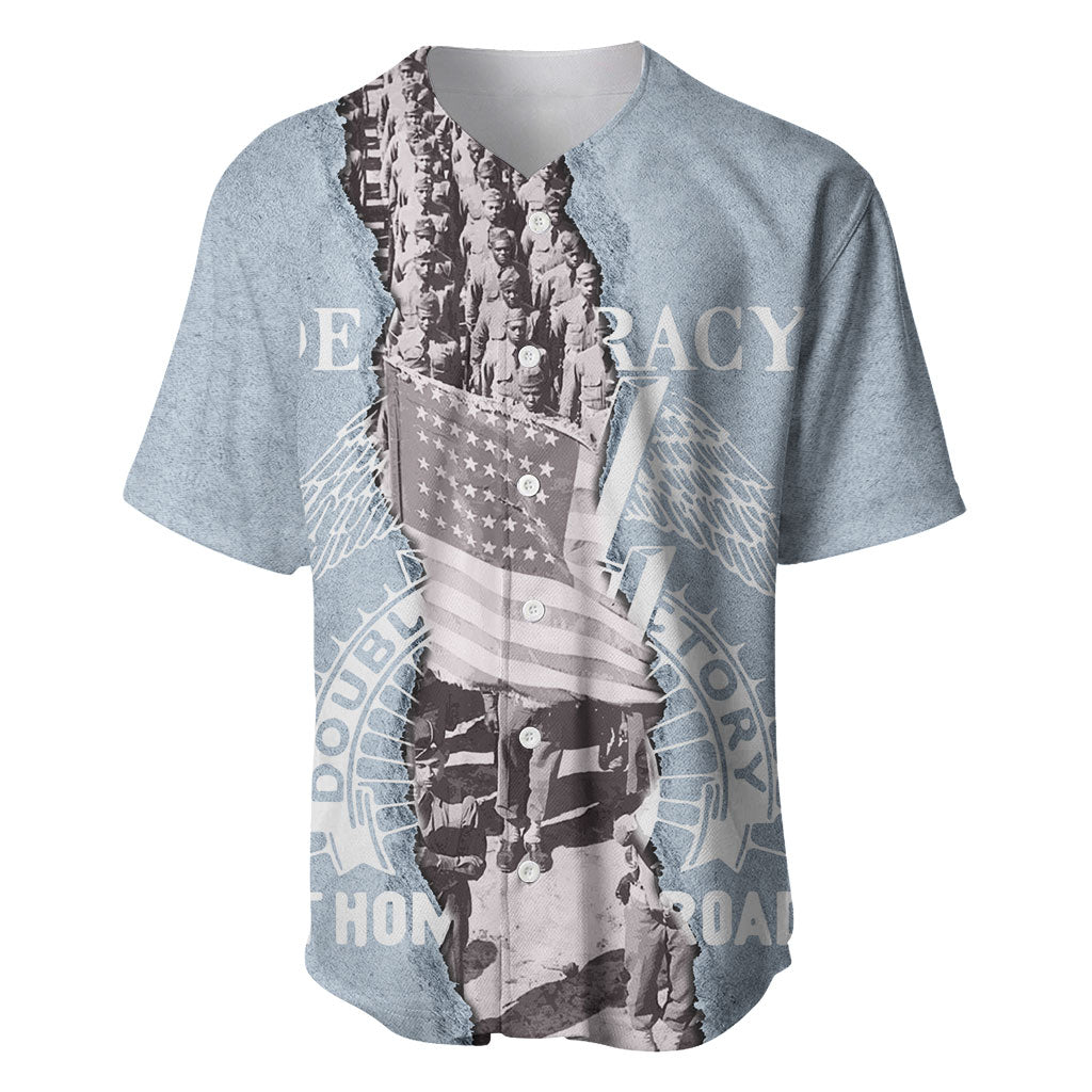 Double V Campaign American Democracy Baseball Jersey Military Buffalo Soldiers World War II Heritage Art