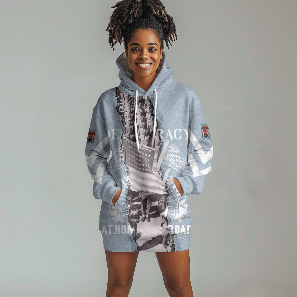 Double V Campaign American Democracy Hoodie Dress Military Buffalo Soldiers World War II Heritage Art