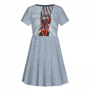 Double V Campaign American Democracy Kid Short Sleeve Dress Military Buffalo Soldiers World War II Heritage Art