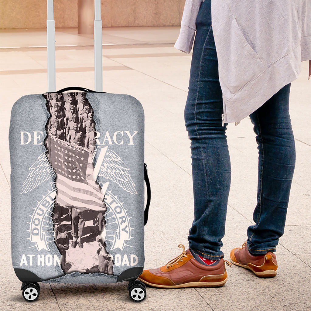 Double V Campaign American Democracy Luggage Cover Military Buffalo Soldiers World War II Heritage Art