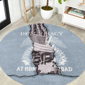 Double V Campaign American Democracy Round Carpet Military Buffalo Soldiers World War II Heritage Art