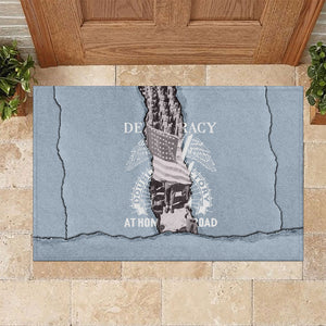 Double V Campaign American Democracy Rubber Doormat Military Buffalo Soldiers World War II Heritage Art