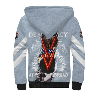 Double V Campaign American Democracy Sherpa Hoodie Military Buffalo Soldiers World War II Heritage Art