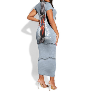 Double V Campaign American Democracy Short Sleeve Bodycon Dress Military Buffalo Soldiers World War II Heritage Art
