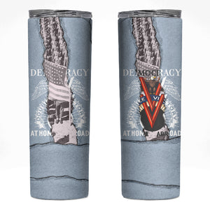 Double V Campaign American Democracy Skinny Tumbler Military Buffalo Soldiers World War II Heritage Art