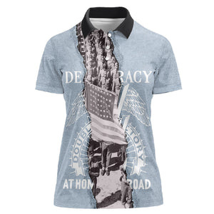Double V Campaign American Democracy Women Polo Shirt Military Buffalo Soldiers World War II Heritage Art