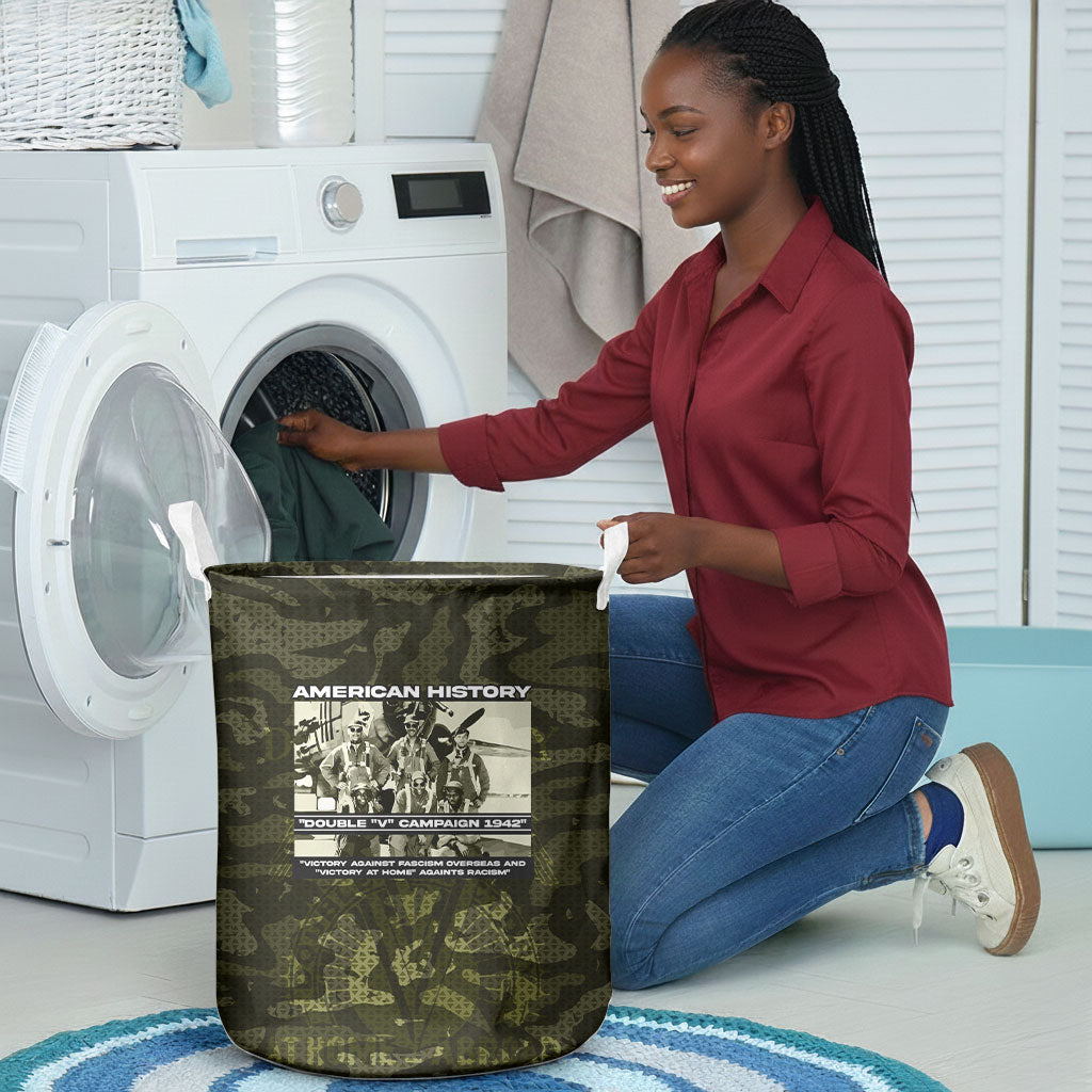 Double V Campaign American History 1942 Laundry Basket Military Camouflage Tuskegee Airmen World War II