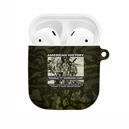 Double V Campaign American History 1942 AirPods Case Military Camouflage Tuskegee Airmen World War II