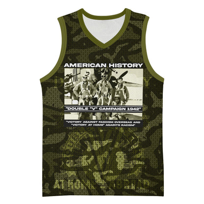 Double V Campaign American History 1942 Basketball Jersey Military Camouflage Tuskegee Airmen World War II