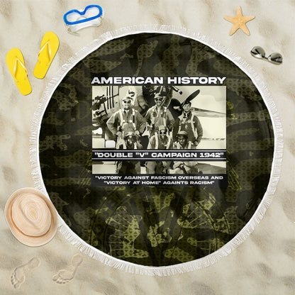 Double V Campaign American History 1942 Beach Blanket Military Camouflage Tuskegee Airmen World War II