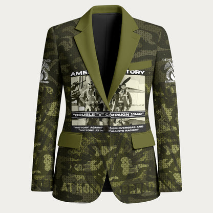 Double V Campaign American History 1942 Blazer Military Camouflage Tuskegee Airmen World War II