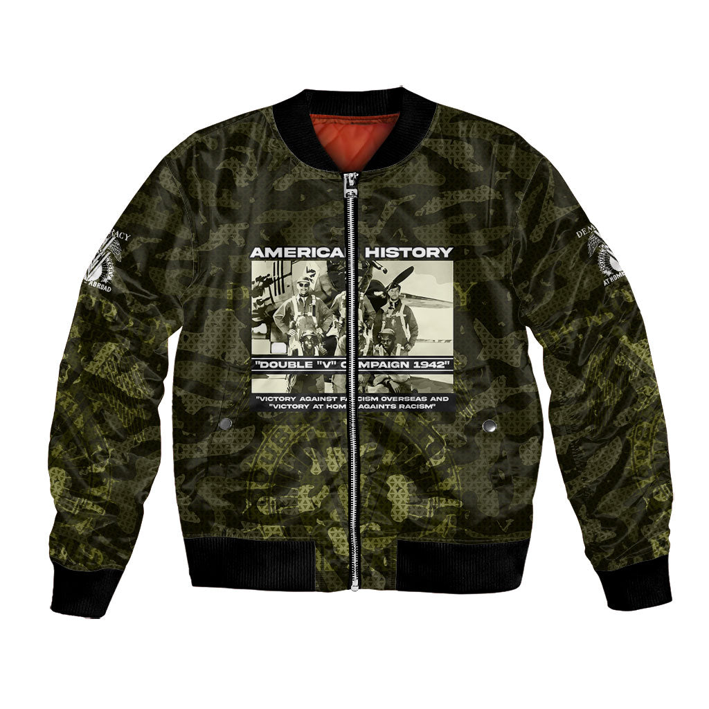 Double V Campaign American History 1942 Bomber Jacket Military Camouflage Tuskegee Airmen World War II