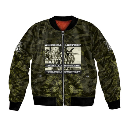 Double V Campaign American History 1942 Bomber Jacket Military Camouflage Tuskegee Airmen World War II